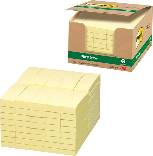 3M Post-it Regular Adhesive Products Handelspackung Haftnotizen Gelb 75 mm x 25 mm 100 Blatt x 80 Blöcke 5004-Y Haftnotizen Vorteilspackung [Post-its]