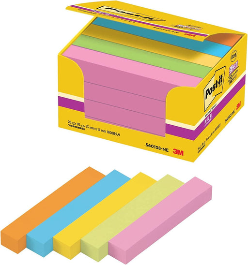 Scotch 3M Post-It (R) Econo Pack (TM) Strong Adhesive Heading Small 5601SS-NE 20 pack Neon color mixture (10 sets)