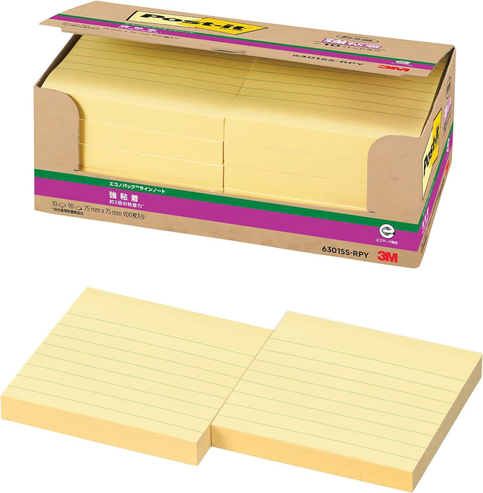3M Post-it (R) Econo Pack? Product Strong Adhesive Notebook Lined 6301SS-RPY