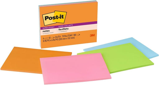 Post-it strong adhesive meeting notes 6845-SSP 4 colors 4 books 152 x 203 mm (10 sets)
