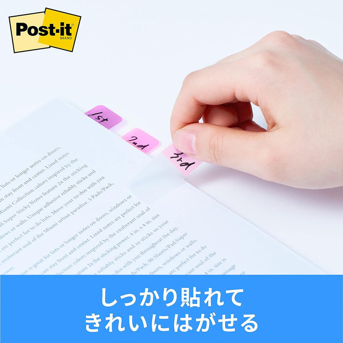 3M Post-it filmindeks tyk flerfarvet 7 Flamingo 40 mm x 18 mm 10 ark x 3 puder 686MC-7 Sticky Notes Farverig