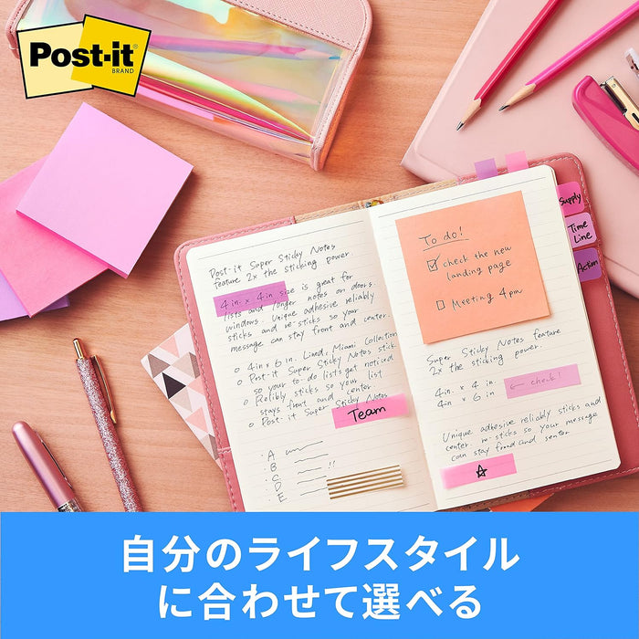 3M Post-it filmindeks tyk flerfarvet 7 Flamingo 40 mm x 18 mm 10 ark x 3 puder 686MC-7 Sticky Notes Farverig