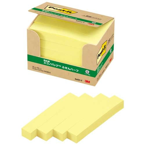 スリーエムジャパン Post-it ふせんハーフ 5601-Y イエロー 4519001540010