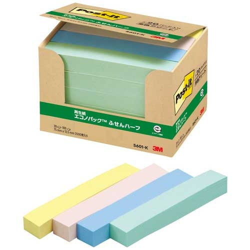 スリーエムジャパン Post-it ふせんハーフ 5601-K 混色 4519001104625