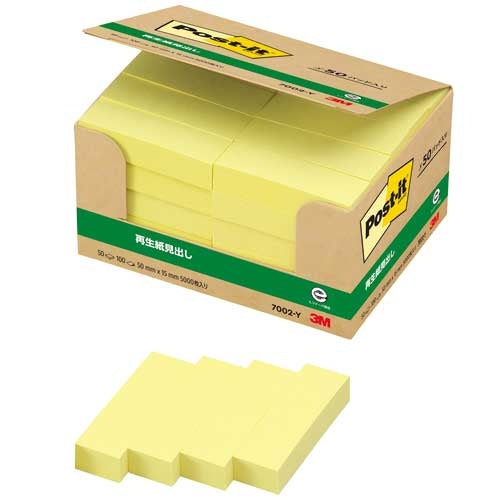 スリーエムジャパン Post-it 再生紙経費削減 7002-Y イエロー 4519001437792