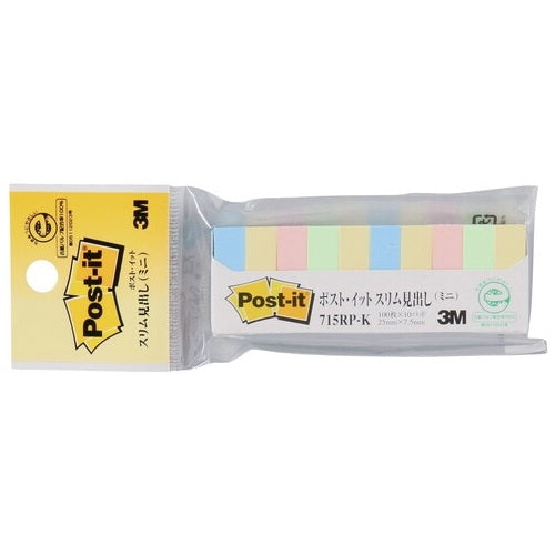 スリーエムジャパン Post-it 再生紙スリム見出しミニ 715RP-K混 4519001288820