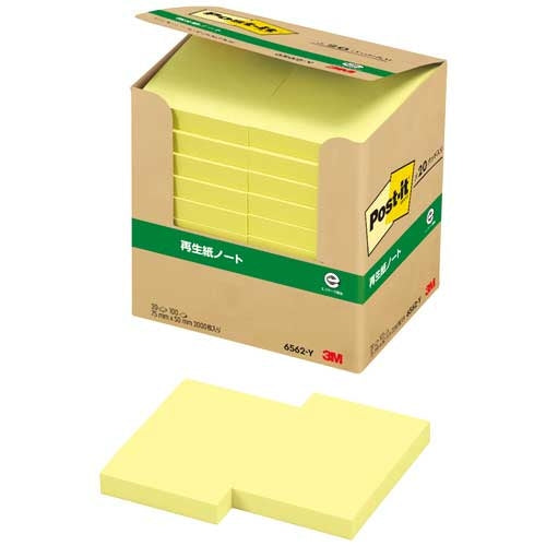 スリーエムジャパン Post-it 再生紙経費削減 6562-Y イエロー 4519001541345