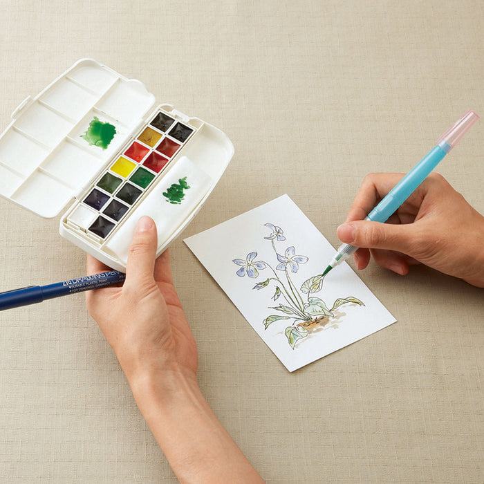 Ensemble de peinture Kuretake Ensemble d'aquarelle transparent Fis KG301-1 Ensemble de 14 couleurs