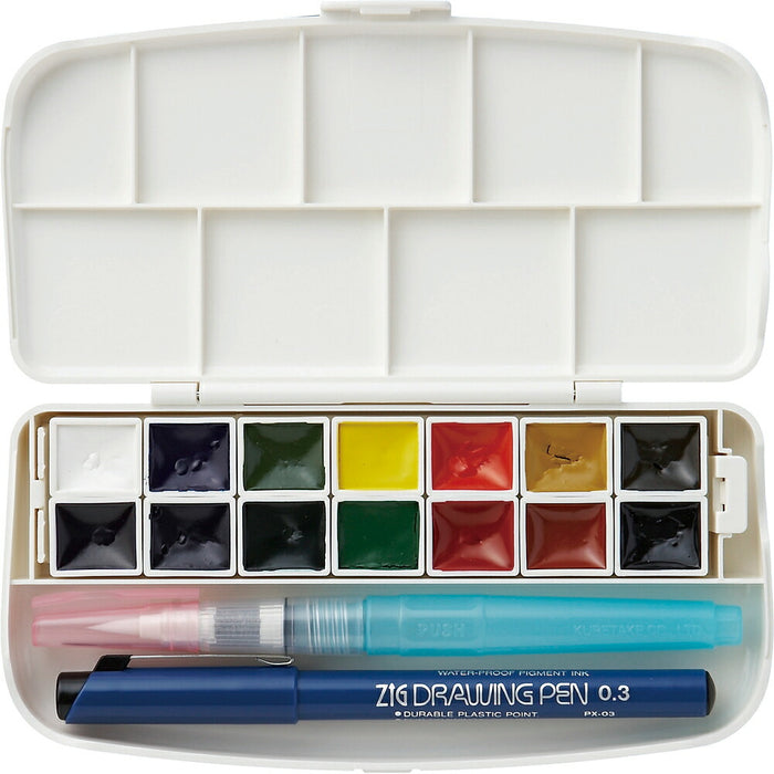 呉竹 絵の具セット 透明水彩セット フィス KG301-1 14色セット（10セット）
