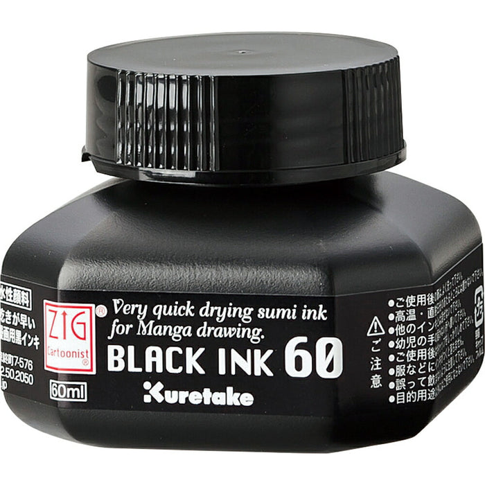 Kuretake ZIGCARTOONISTBLACKINK6060mlCNCE104-6