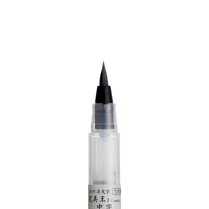 呉竹 筆ペン くれ竹美文字 完美王 うす墨 毛筆中字 XO50-091S（10セット）