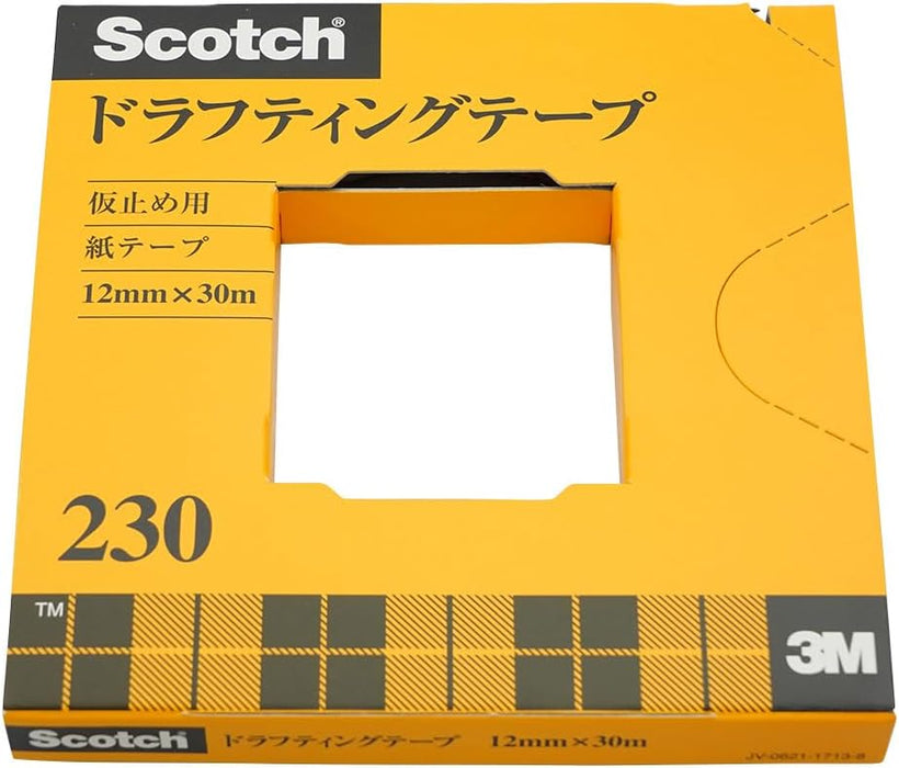 3M スコッチ ドラフティングテープ 12mm×30m カッター付 紙箱入り 230-3-12（10セット）