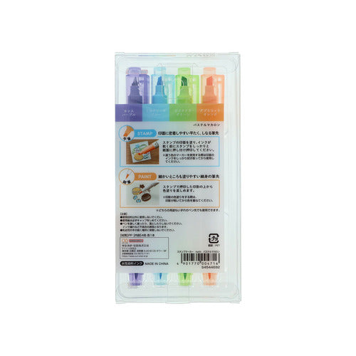 サンスター文具/S4544692_スタンプマーカーnurin（ヌリン）パステルマカロン/4901770004716（5セット）