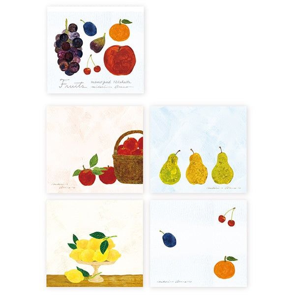 ピーコック 表現社　cozyca products 浅野みどり ブロックメモ Fruits　22-872　4961187228723（5セット）