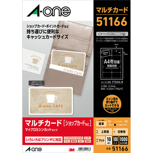 A-One Multi Card Cash Card Taille 100 pièces 51166 (10 jeux)