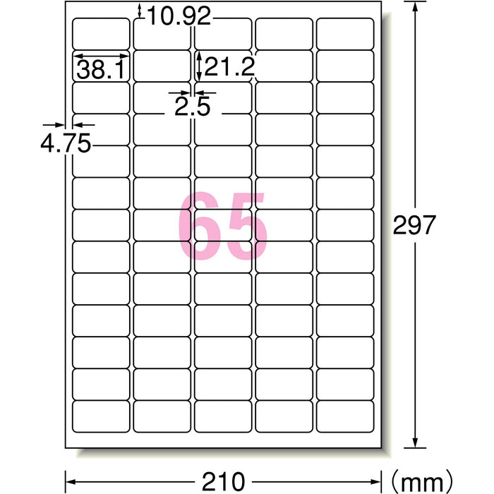 エーワン　ラベル超耐水マット６５ ６２２６５（10セット）