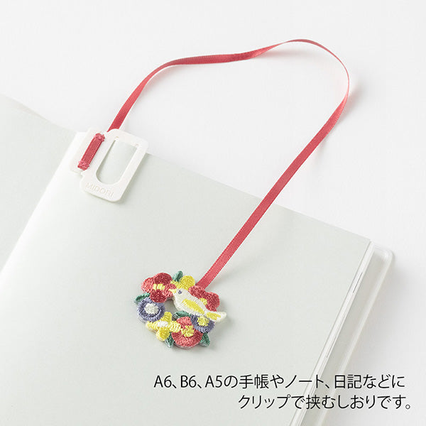 OS ブックマーカー刺繍 トリ 62331 ミドリ 62331006　4902805623315（5セット）