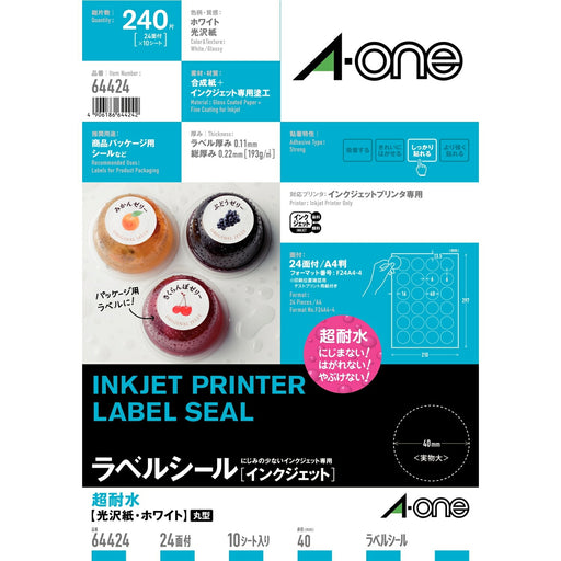 A-One Label Super resistente all'acqua Kotaku 24 Maru 64424 (10 set)