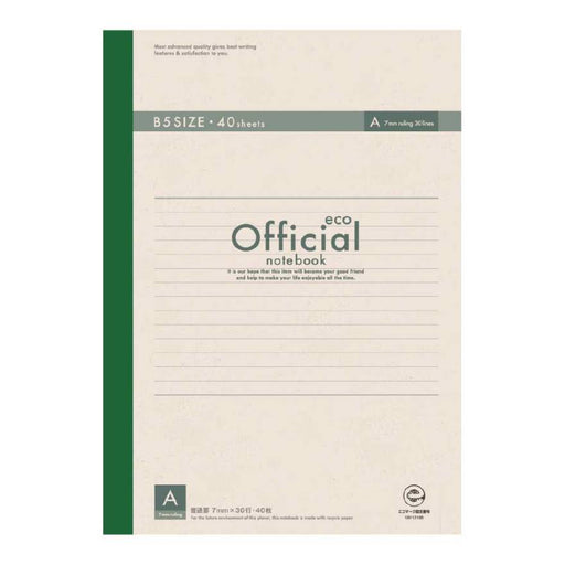 Apica Note Official Eco Semi-B5 størrelse 40 ark A lineal line (7 mm) x 30 lines Fast lined line 6A4FE (10 sæt)