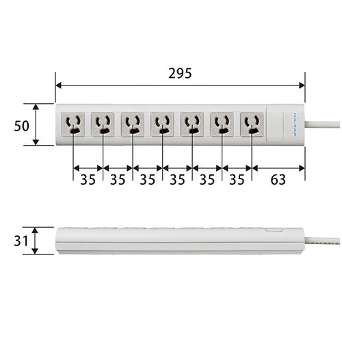 エレコム OAタップ7個口  T-ECOY053NDA 4953103095632