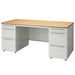 PLUS（プラス）オフィス家具 両袖机 UJ-167D-33 WM/W4 W1600　