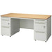 PLUS（プラス）オフィス家具 両袖机ダイヤル錠 UJ-167D-33D WM/W4 W1600　