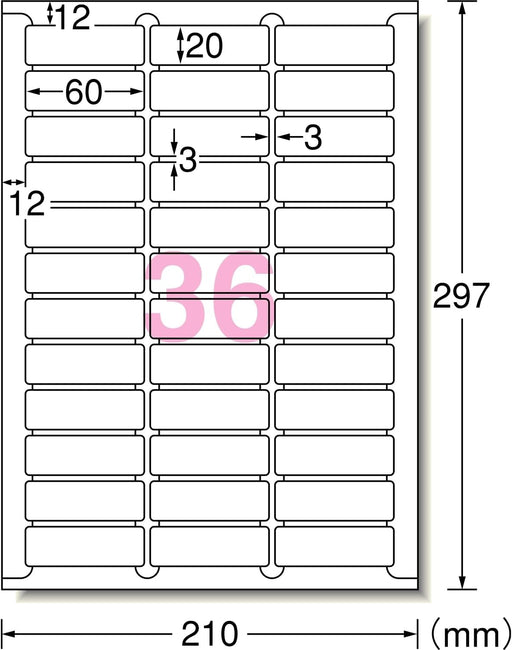 Impresora de etiquetas adhesivas A-One compatible con 36 caras 100 hojas 73236 (10 juegos)