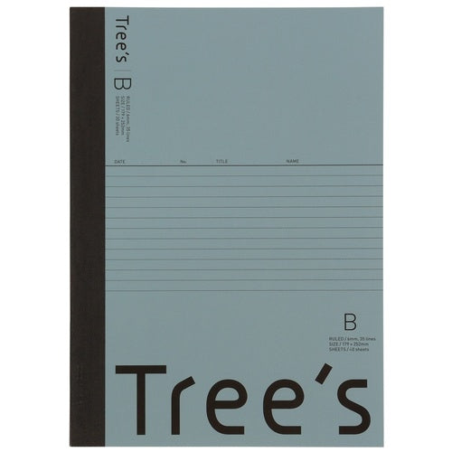日本ノート Trees  Ｂ５  Ｂ罫  ４０枚  ブルーグレー 4901470067820