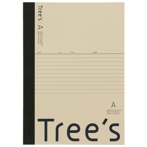 Japan Note Trees B5 A-lined 50 sheets Cream 4901470067837