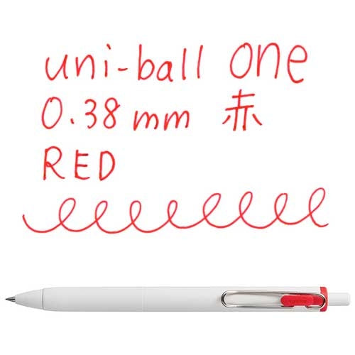 三菱鉛筆 ユニボールワン0.38mm赤  UMNS38.15 4902778260982