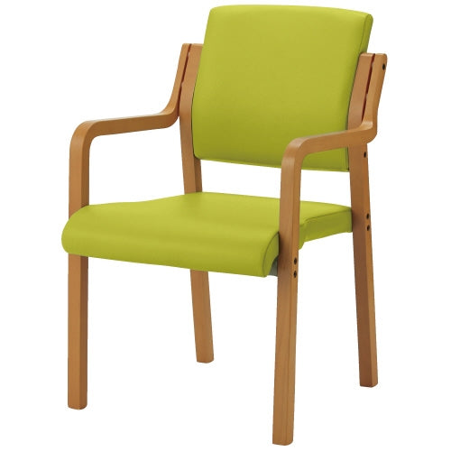PLUS（プラス）オフィス家具 会議イス WF-C5ALN グリーン肘付 木製　4547345054658