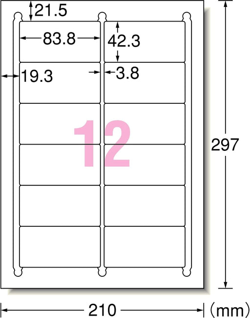 A-One Etichette adesive per stampante, adesivo forte, 12 lati, 18 fogli 78312 (10 set)