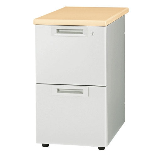 PLUS（プラス）オフィス家具 脇机2段 RJ-047D-A2 ホワイトメープル引出D　