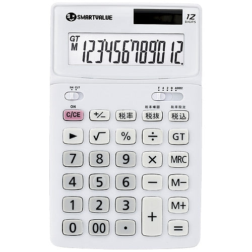 スマートバリュー 中型電卓 ホワイト K071J 4547345036388