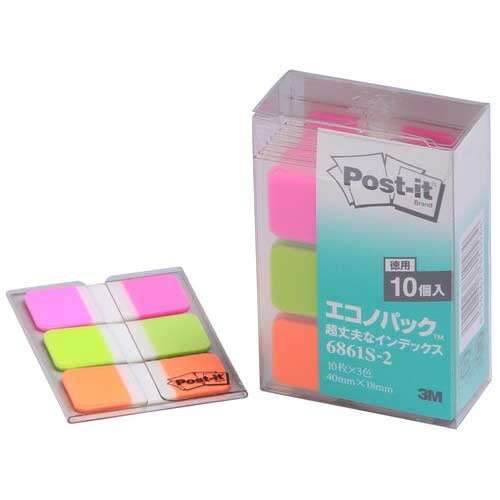 スリーエムジャパン Post-it丈夫なインデックス 6861S-2混色 4548623810584
