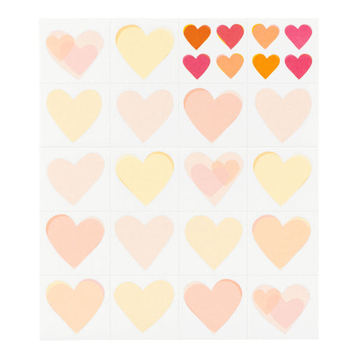 83710006 Color colored paper stickers, heart pattern, serving 18 people, design fill 4902805837101