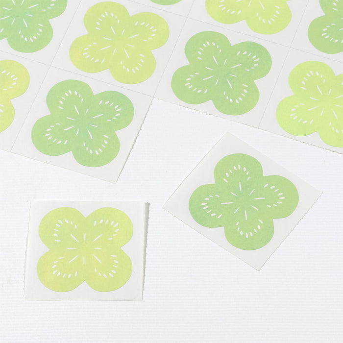 MIDORI ミドリ カラー色紙用シール クローバー柄 83711006 デザインフィル 4902805837118（10セット）