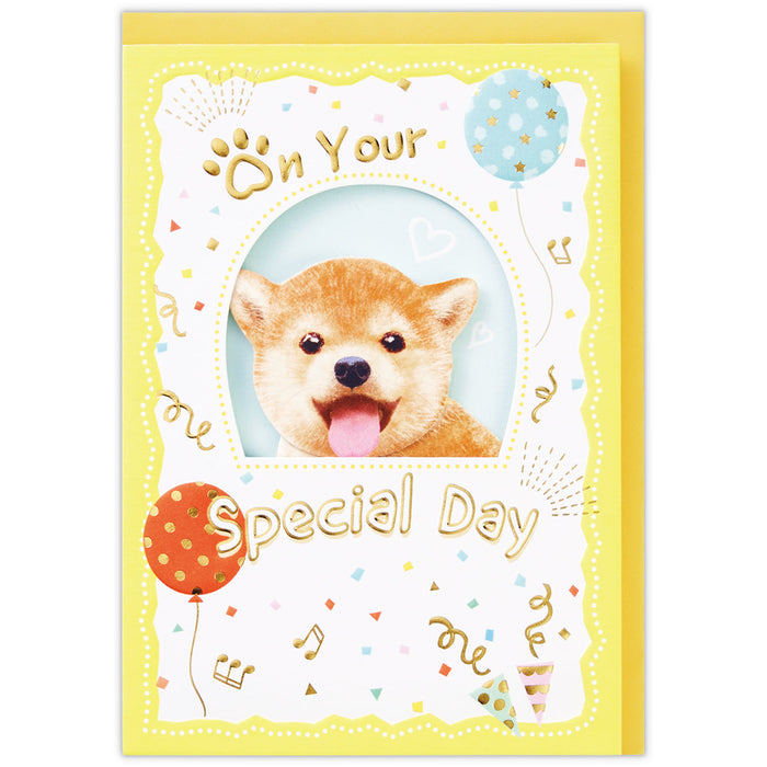 日本ホールマーク ハッピーメイト 柴犬【誕生お祝い／立体カード】 840242 4961099840242（6セット）