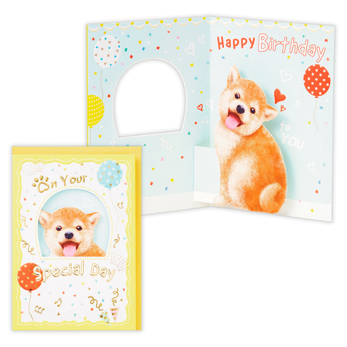 日本ホールマーク ハッピーメイト 柴犬【誕生お祝い／立体カード】 840242 4961099840242（6セット）