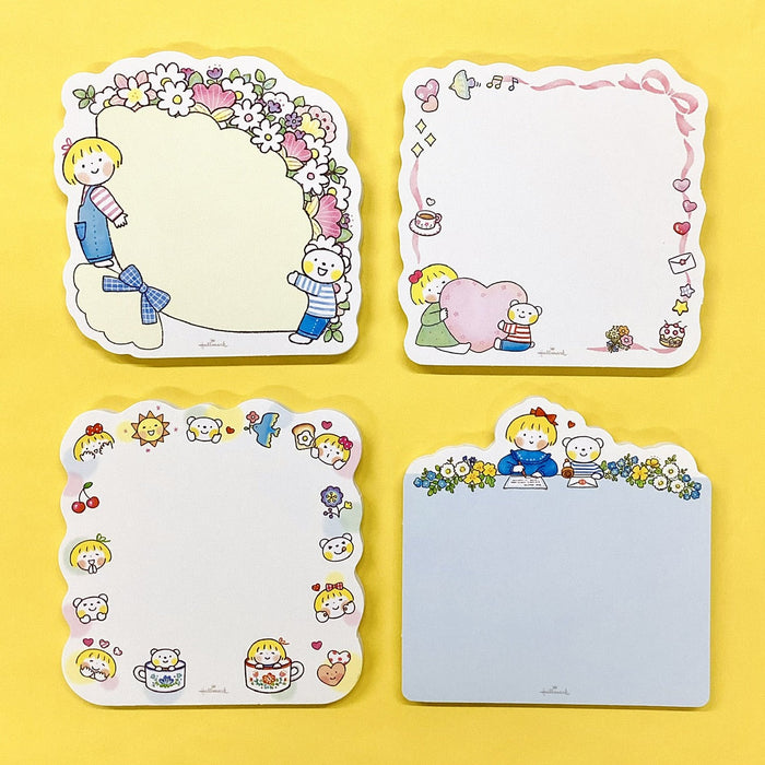 日本ホールマーク はるちゃんとふうくん お花【ダイカットメモパッド／仲良しともだち】 848866 4961099848866（6セット）