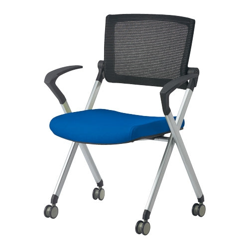 PLUS（プラス）オフィス家具 会議イス GK-A90SM ブルー 肘付　