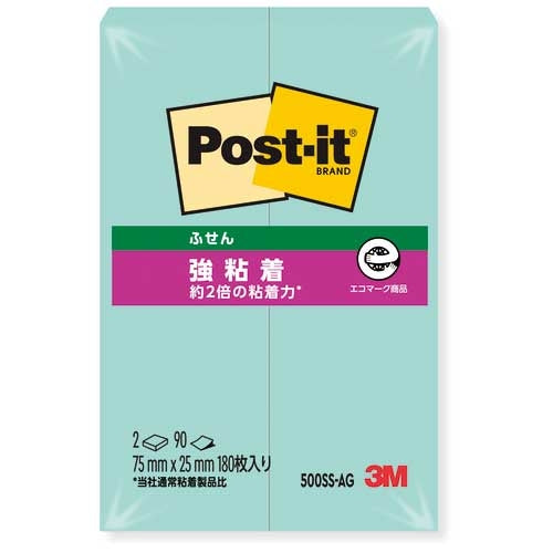 スリーエムジャパン Post-it強粘着75×25mm 500SS-AG グリーン 4549395032334