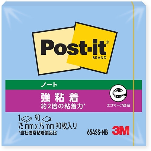 スリーエムジャパン Post-it強粘着654SS-NB ブルー 4549395032365