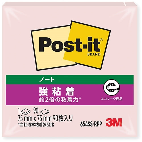 スリーエムジャパン Post-it強粘着654SS-RPP ピンク 4549395032358