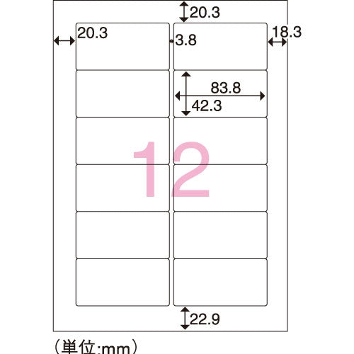 スマートバリュー 再生OAラベル 12面 冊100枚 A224J 4547345044147