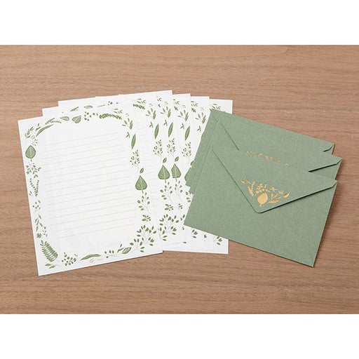 Midori Set di lettere MIDORI Busta con motivo a foglie timbrate a caldo 86507006 Midori 86507006 (set di 5)