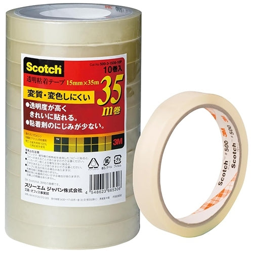スリーエムジャパン スコッチ透明粘着テープ15mmX35 m 4548623665306
