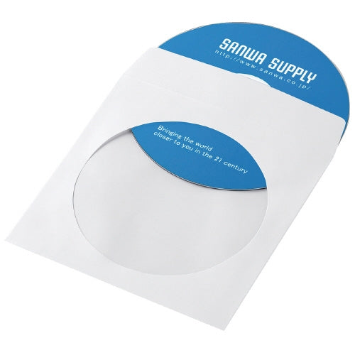 サンワサプライ CD／DVDペーパーケースホワイト100枚 4969887312841