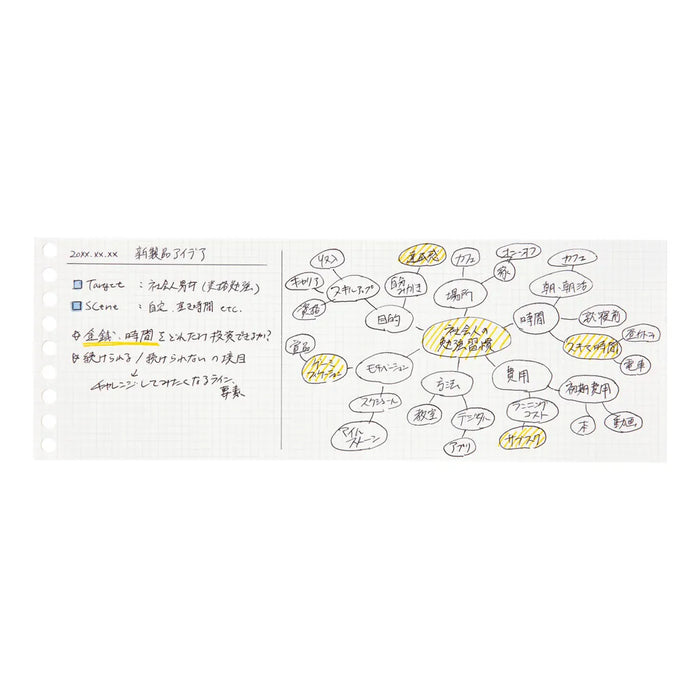 マルマン ルーズリーフ 書きやすいルーズリーフミニ　ワイド　3㎜方眼罫 L1492 4979093149216