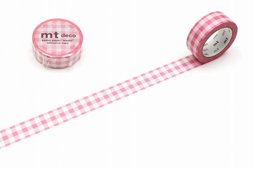 Nastro per mascheratura Kamoi Kakoshi Kamoi a righe a quadri a quadretti rosa MT01D548 4971910313763